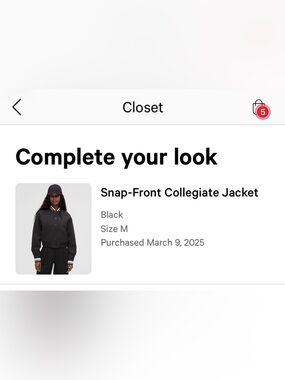 lululemon athletica Black Snap-Front Collegiate Jacket